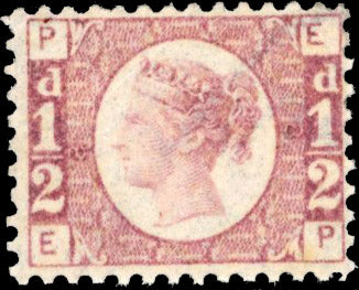 SG48wi 1870 ½d Rose red Pl.8 (Wmk. Inverted) U/M