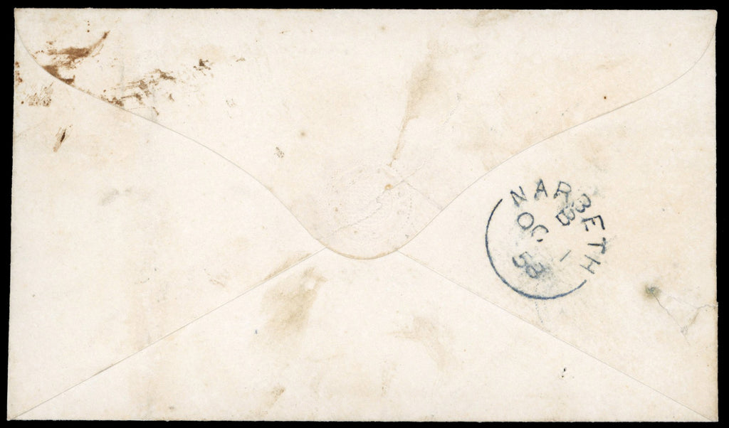 Great Britain SG 36 Cover 1856-58 1d rose-red plate 137 tied to local envelope with 539 numeral of Narbeth
