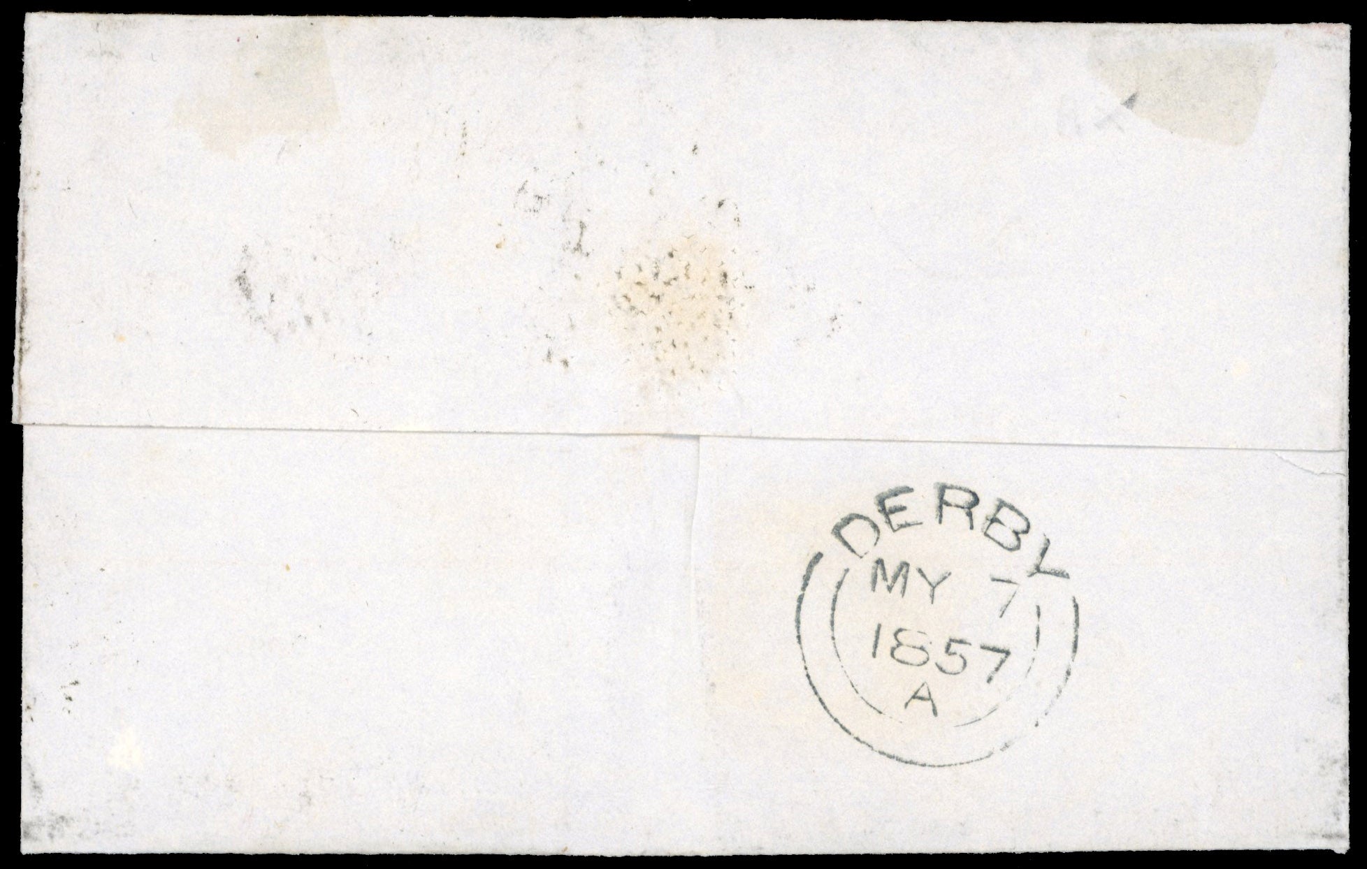 Great Britain SG 38 Cover 1856-58 1d pale red plate 43 tied to entire to Derby by York spoon duplex