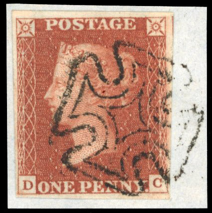 Great Britain SG 8 Used 1841 1d red-brown plate 34 with Belfast Maltese Cross cancellation