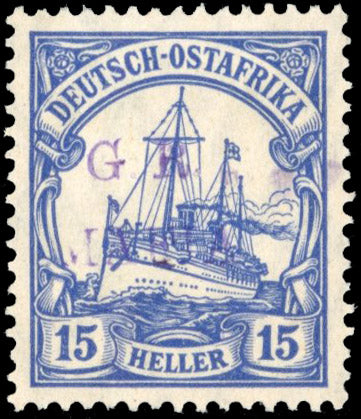 Tanganyika Mafia Island SG M4C Mint 1915 15h ultramarine