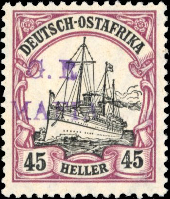 Tanganyika Mafia Island SG M7C Mint 1915 45h black and mauve