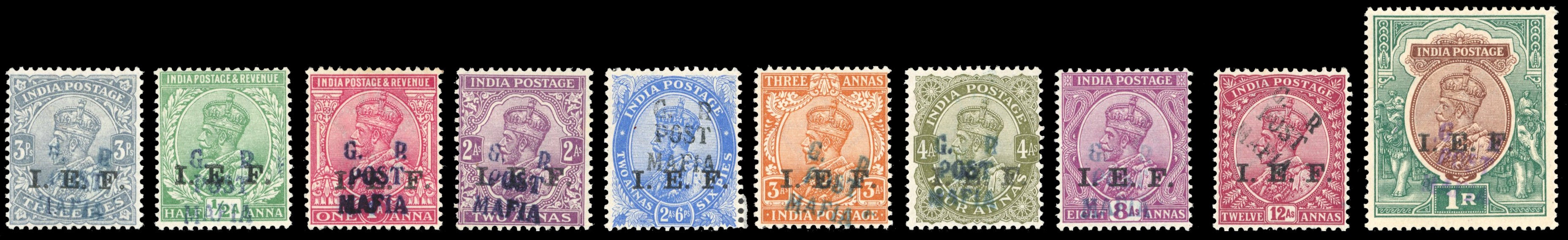 Tanganyika Mafia Island SG M33/M42 Mint 1915 set of 10 overprinted on Indian Expeditionary Forces