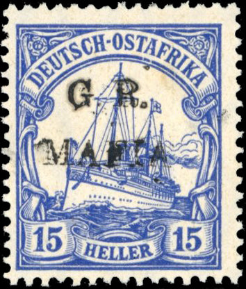 Tanganyika Mafia Island SG M4A Mint 1915 15h ultramarine overprint in black