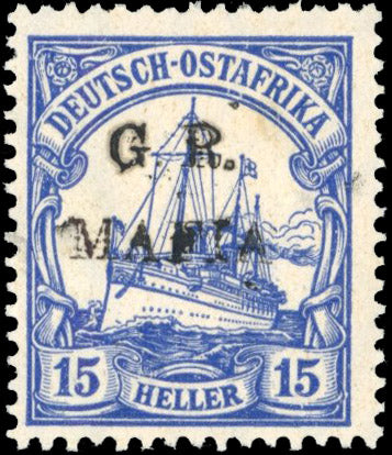 Tanganyika Mafia Island SG M4A Mint 1915 15h ultramarine overprint in black
