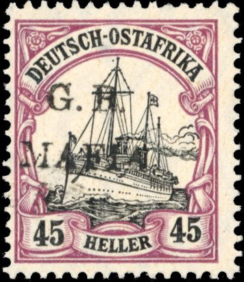 Tanganyika Mafia Island SG M7A Mint 1915 45h black and mauve overprint in black