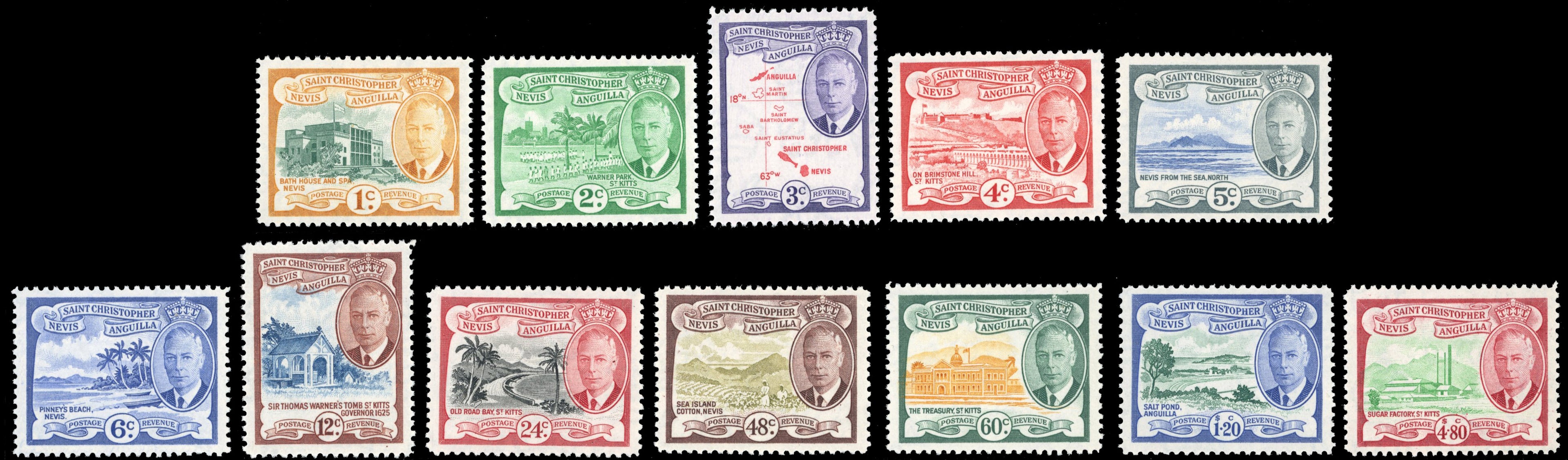 St Kitts-Nevis SG 94/105 Unmounted Mint 1952 set of 12