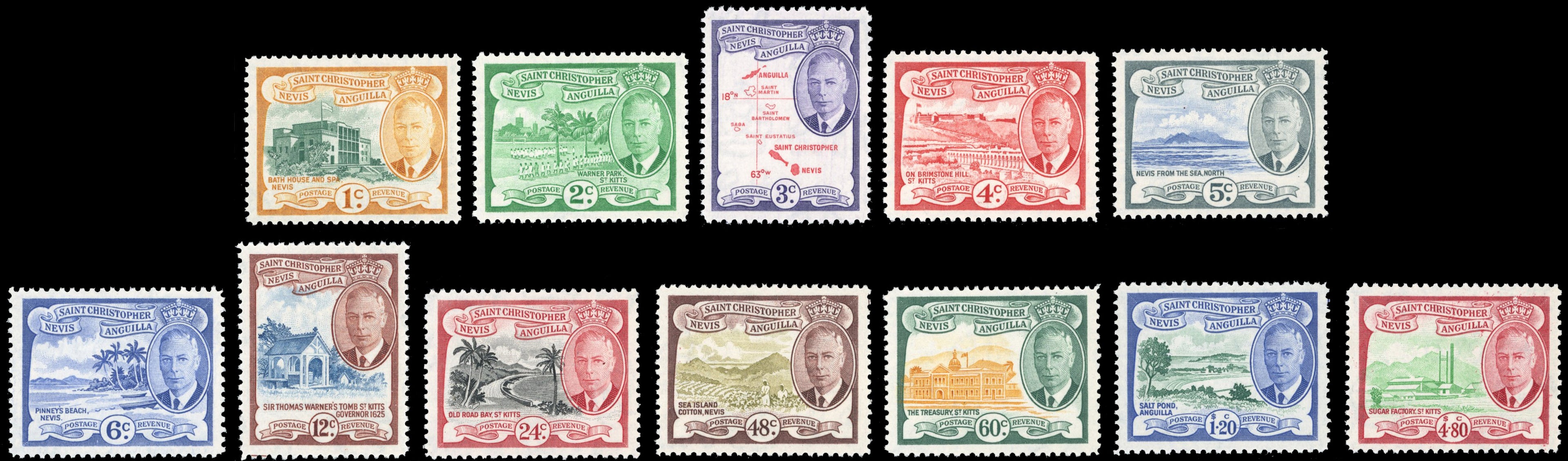 St Kitts-Nevis SG 94/105 Unmounted Mint 1952 set of 12