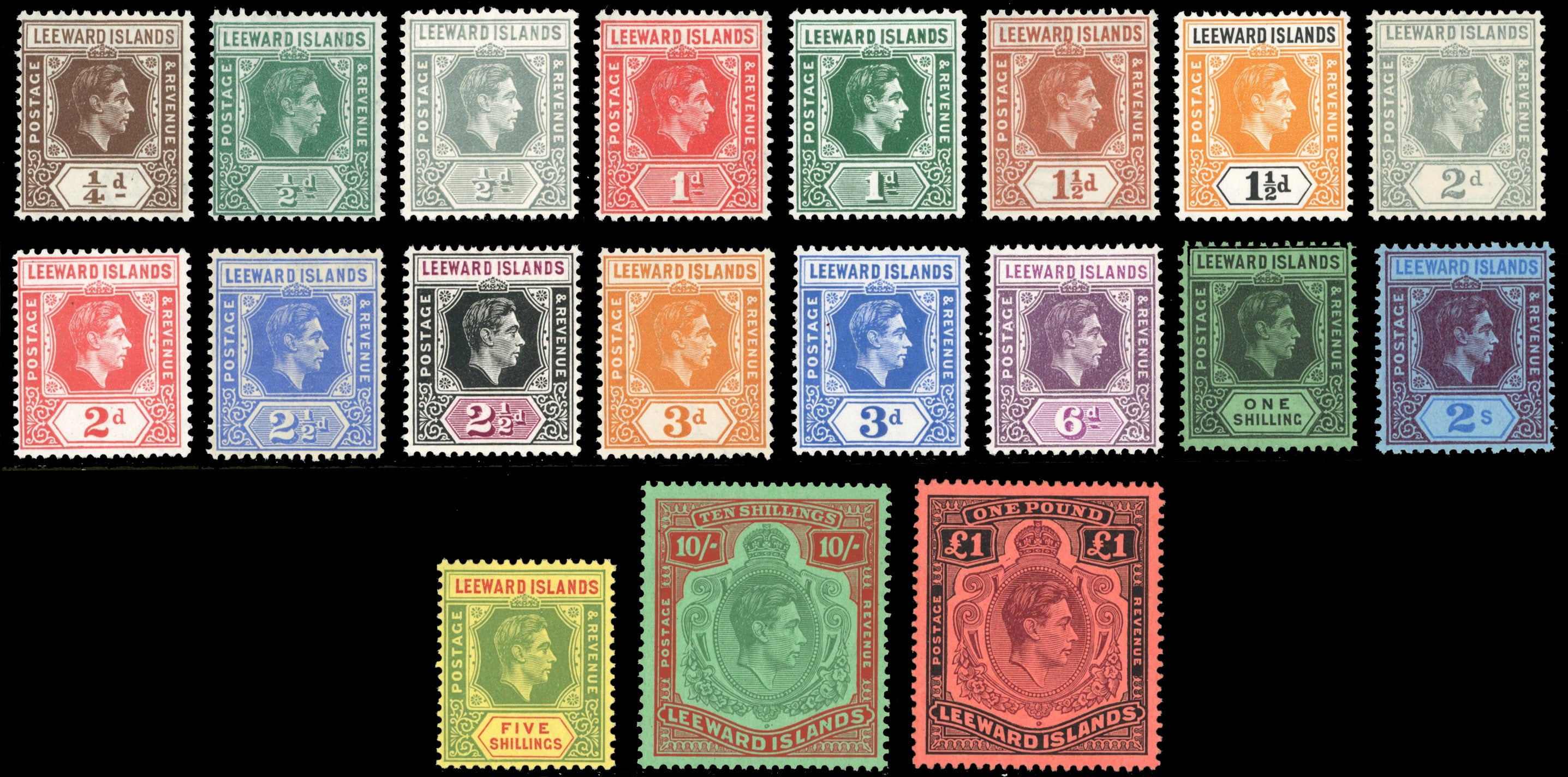 Leeward Islands SG 95/114b Unmounted Mint 1938-51 set of 19