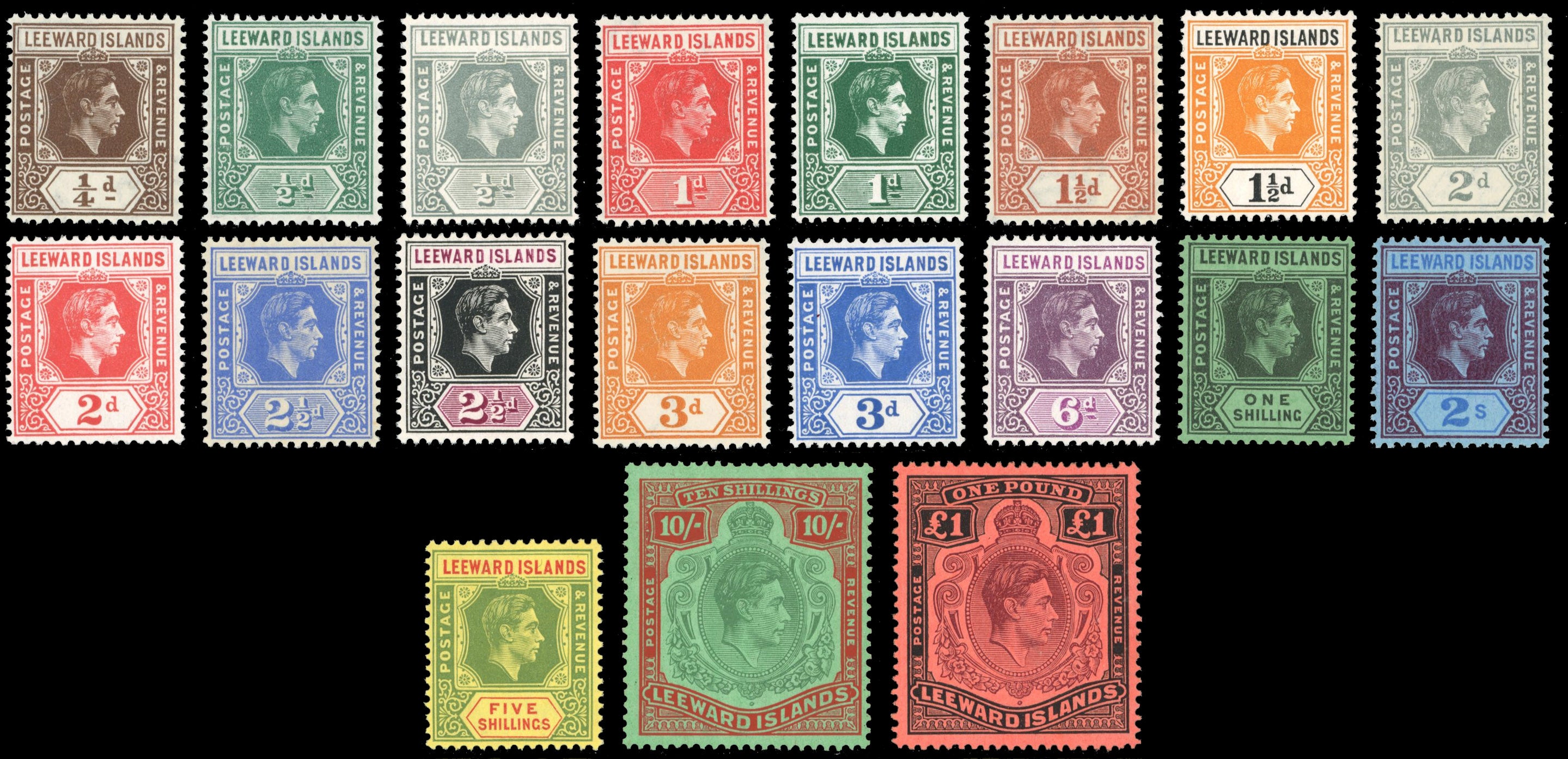 Leeward Islands SG 95/114b Unmounted Mint 1938-51 set of 19