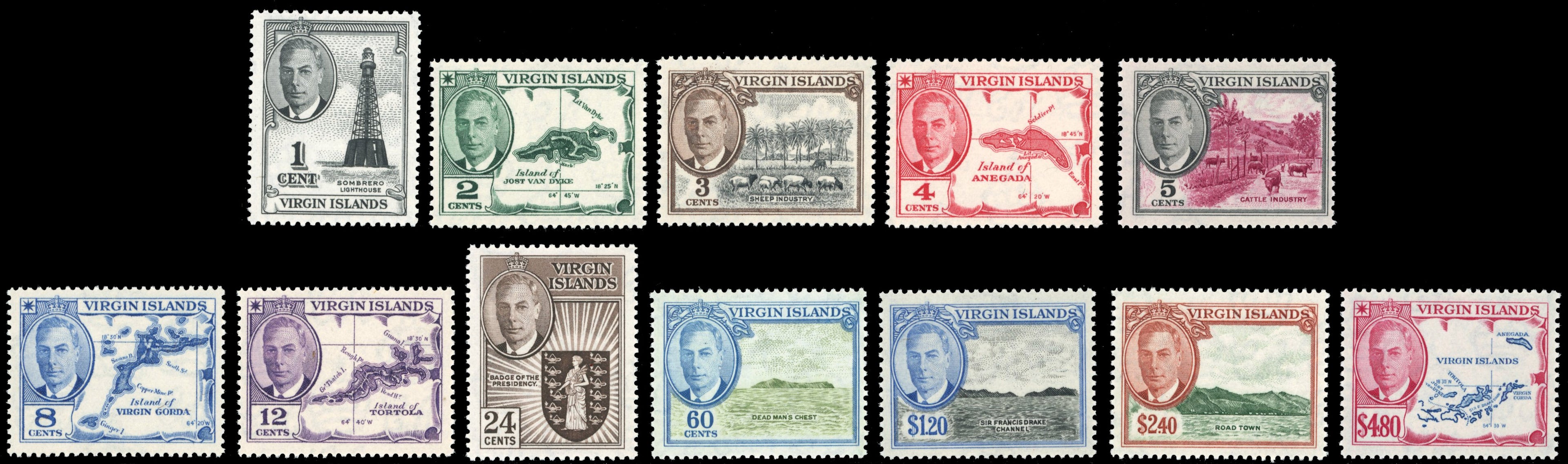 British Virgin Islands SG 136/147 Unmounted Mint 1952 KGVI set of 12
