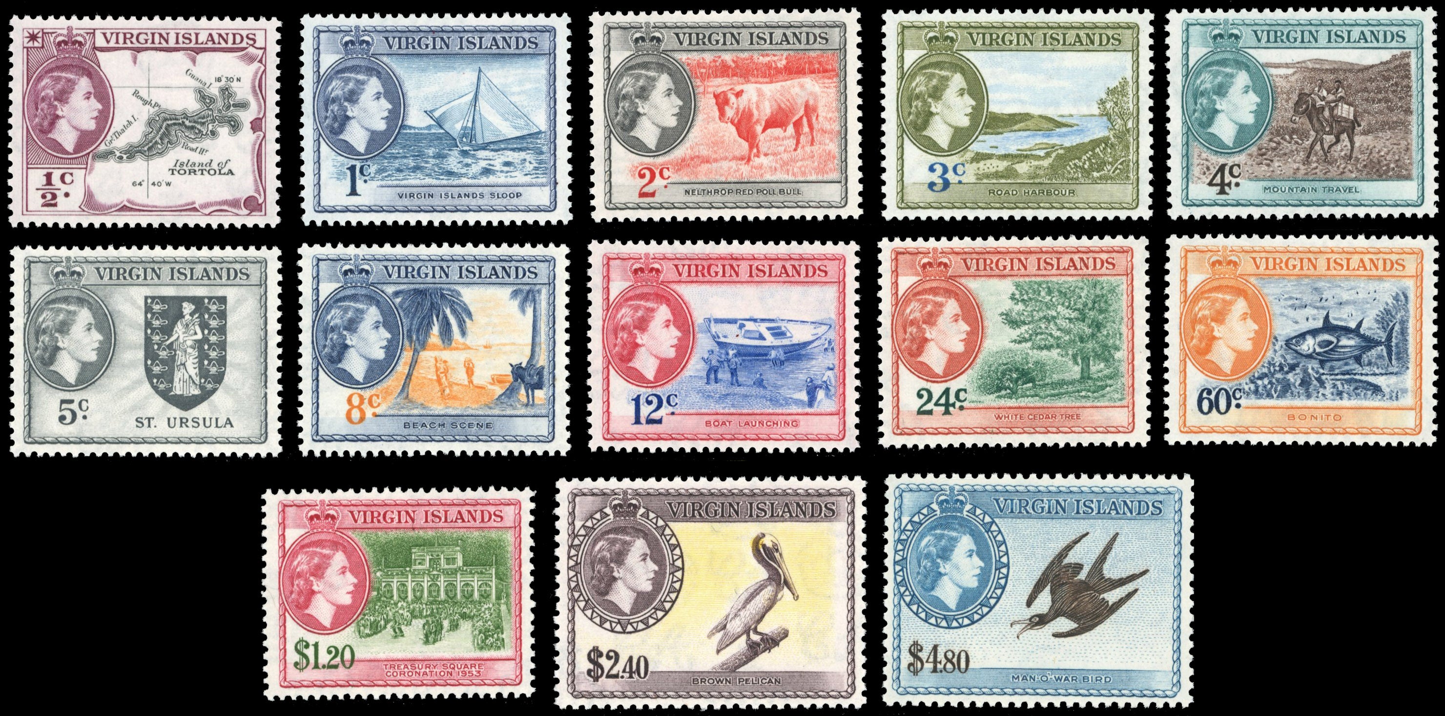 British Virgin Islands SG 149/161 Unmounted Mint 1956-62 set of 13