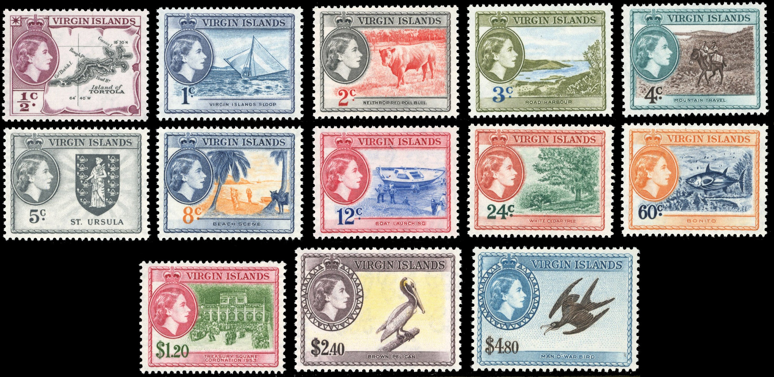 British Virgin Islands SG 149/161 Unmounted Mint 1956-62 set of 13