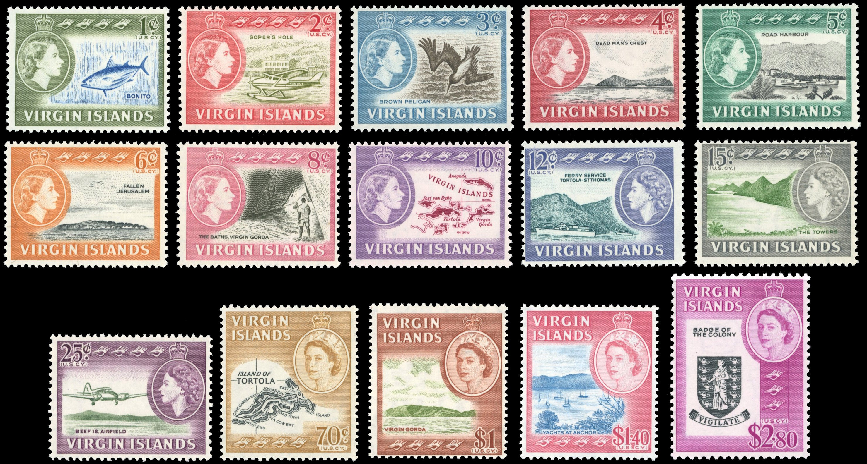 British Virgin Islands SG 178/192 Unmounted Mint 1964-68 set of 15