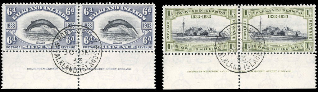 Falkland Islands SG 127/134 Used 1933 Centenary set to 1s
