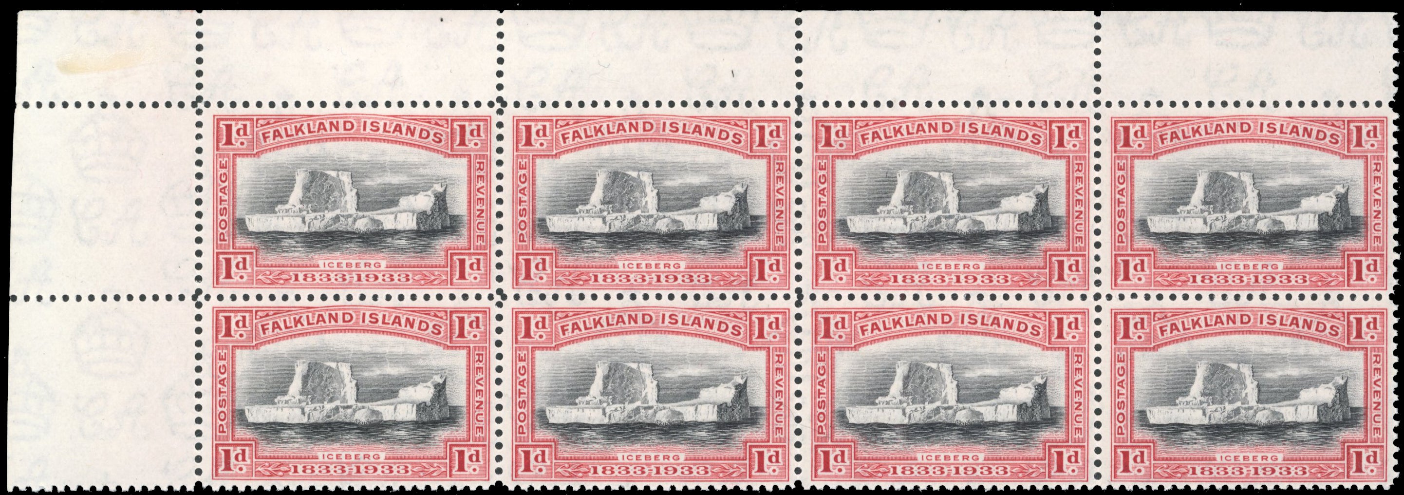 Falkland Islands SG 128a Unmounted Mint 1933 Centenary 1d variety Thick serif