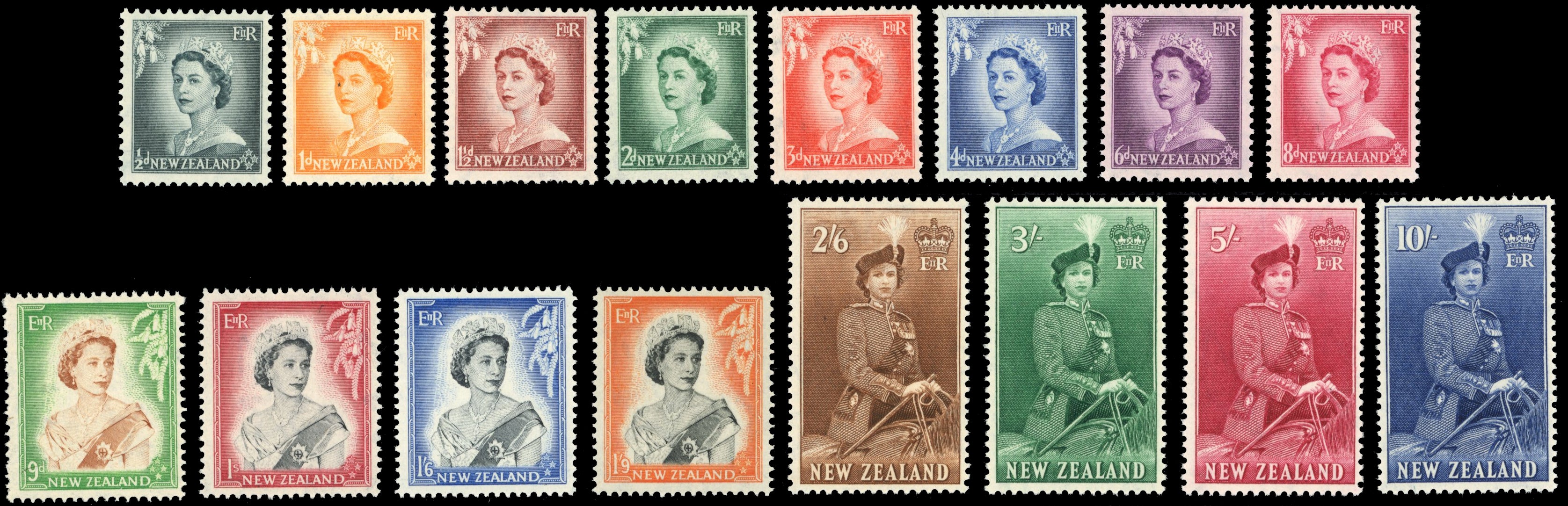 New Zealand SG 723/36 Unmounted Mint 1953-59 QEII set of 16
