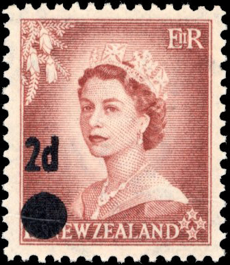 New Zealand SG 763b Unmounted Mint 1958 2d on 1½d brown-lake error surcharge on SG 725