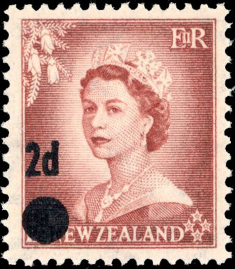 New Zealand SG 763b Unmounted Mint 1958 2d on 1½d brown-lake error surcharge on SG 725