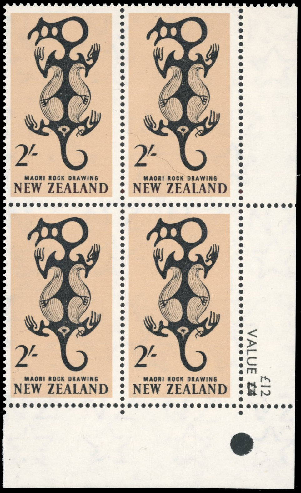 New Zealand SG 796 Unmounted Mint 1960-66 2s corner block of 4 with corrected sheet value indicator