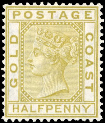 Gold Coast SG 4 Mint 1876-84 ½d olive-yellow perf 14