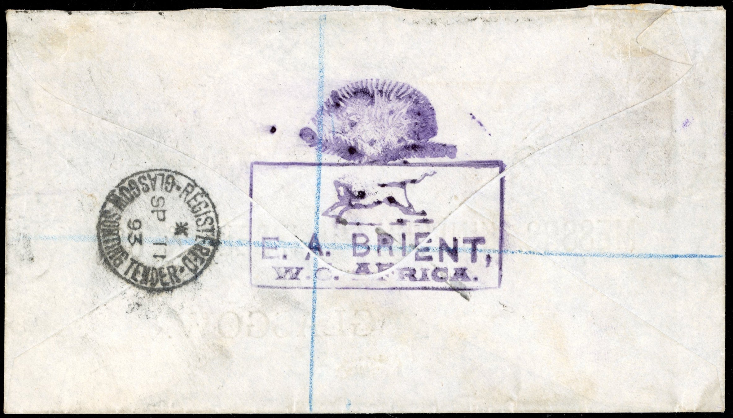 Gold Coast SG 11, 16 1893 registered cover from Cape Coast to Scotland