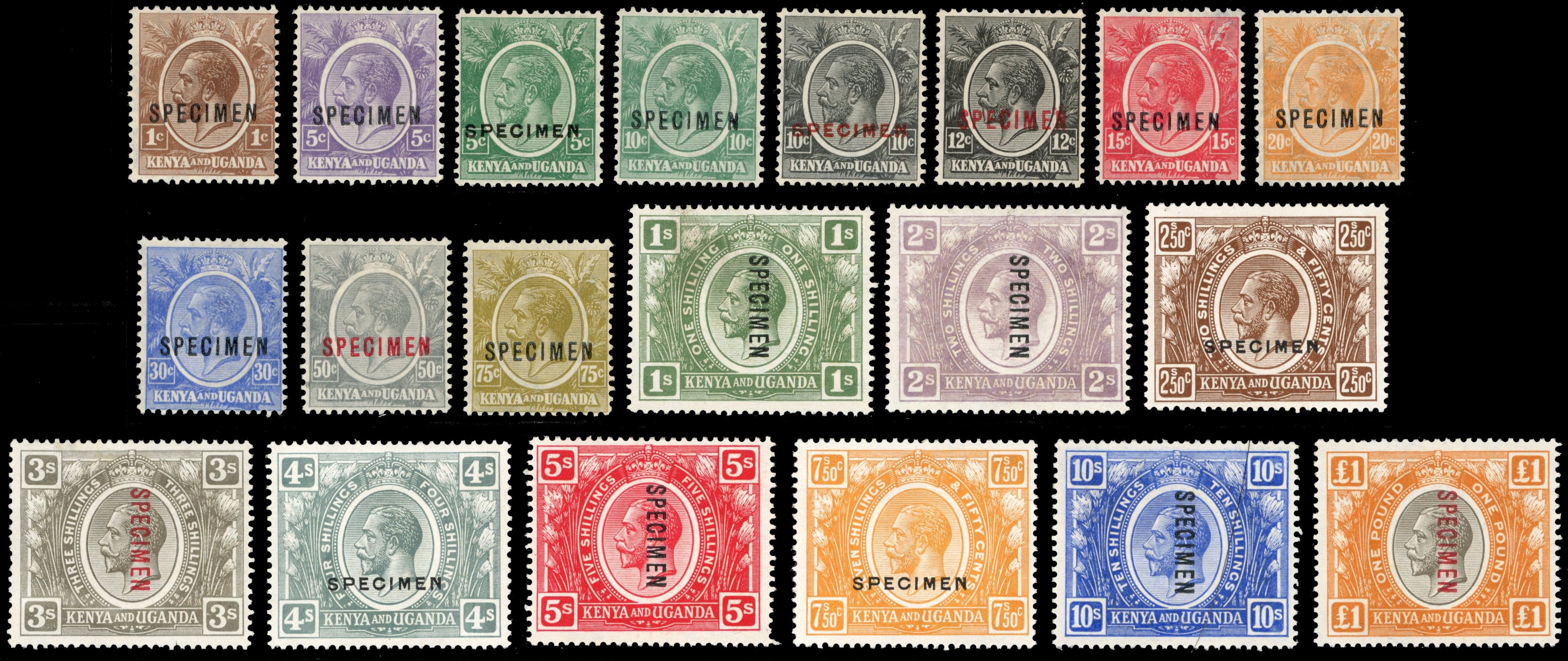 KUT SG 76s/95s Specimen 1922-27 set to £1