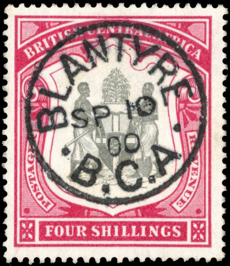 Nyasaland SG 50 Used 1897-1900 4s black and carmine