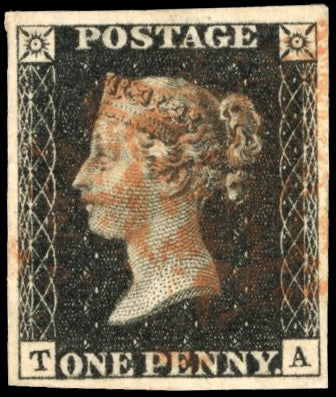 Great Britain SG 2 plate 5 Used 1840 1d black lettered TA