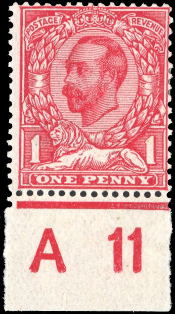 Great Britain SG 329 var Mint 1911-12 Downey Head 1d carmine variety White spot to left of ONE