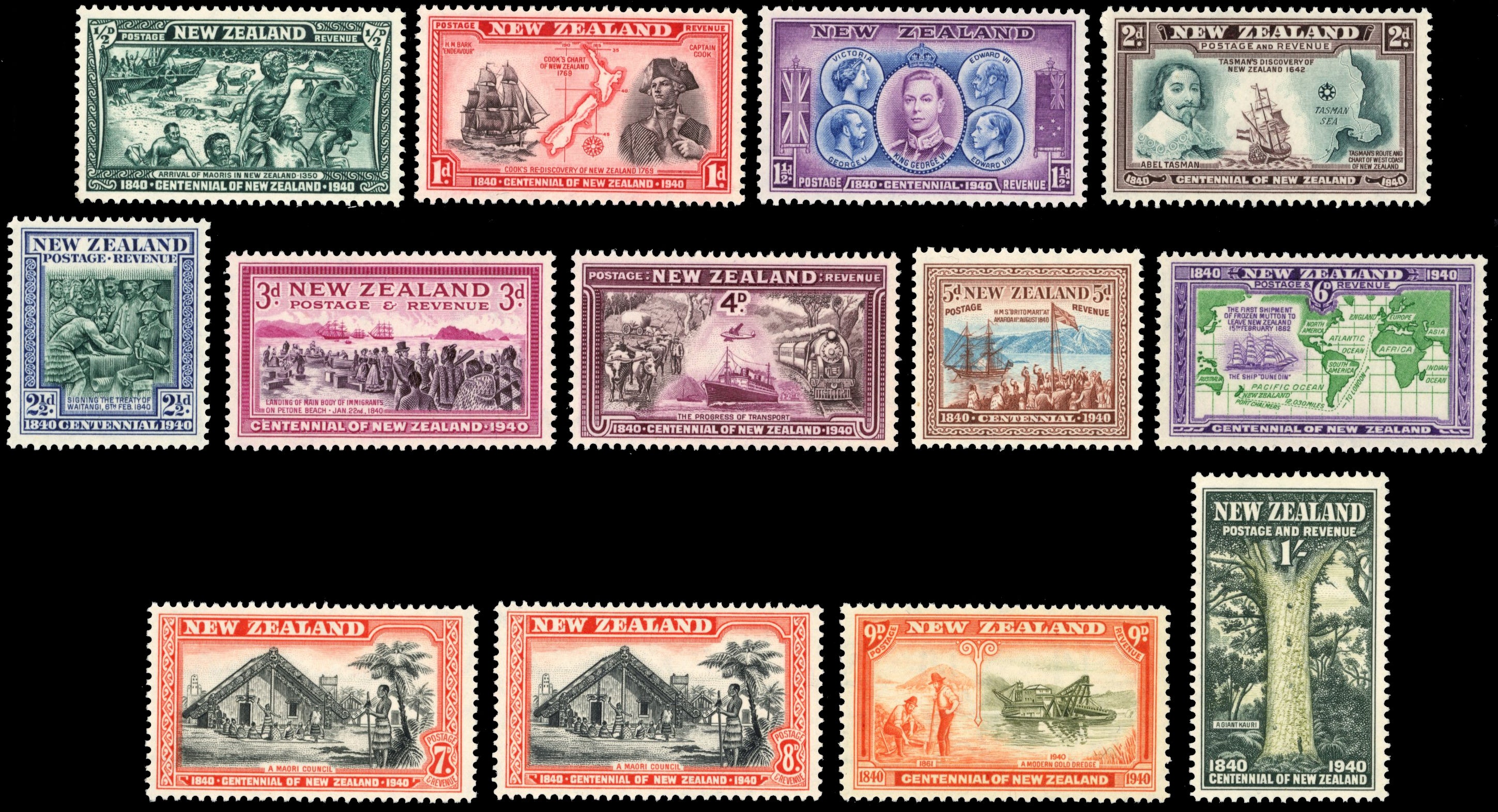 New Zealand SG 613/25 Unmounted Mint 1940 Centenary set of 13