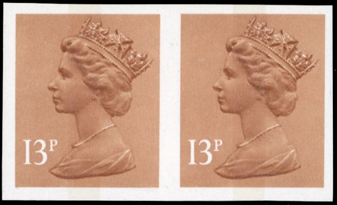 Great Britain SG X900a Unmounted Mint 1971-96 13p pale chestnut imperf pair