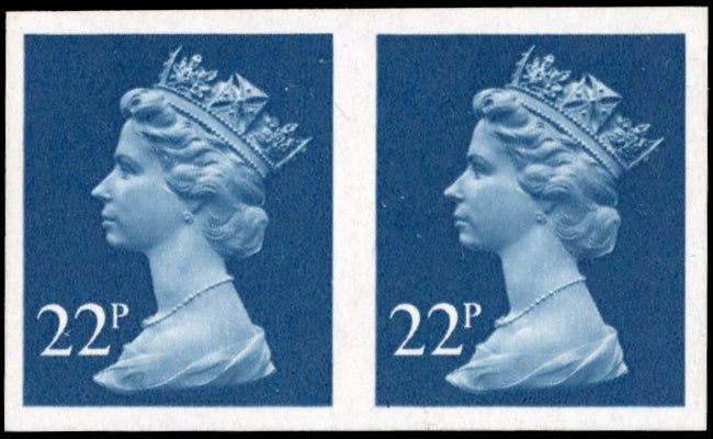 Great Britain SG X962a Unmounted Mint 1971-96 22p blue imperf pair