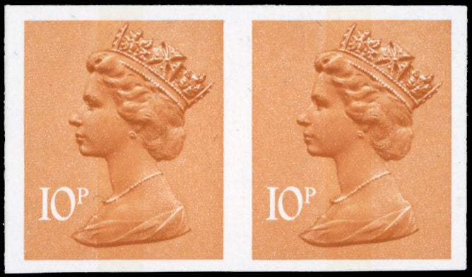 Great Britain SG X888a Unmounted Mint 1971-96 10p orange-brown imperf pair