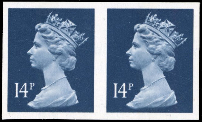 Great Britain SG X903a Unmounted Mint 1971-96 14p deep blue imperf pair