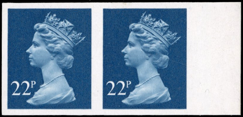 Great Britain SG X962a Unmounted Mint 1971-96 22p blue imperf pair