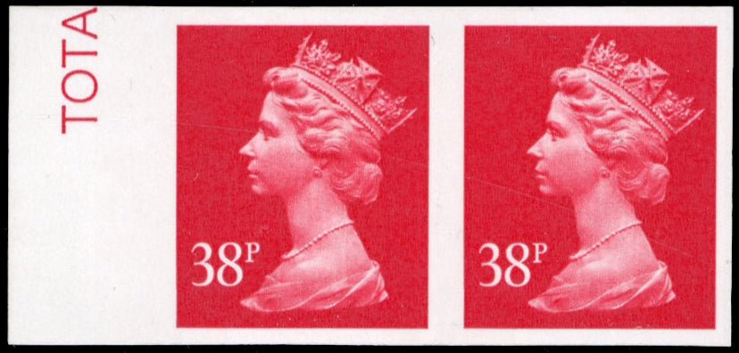 Great Britain SG Y1706a Unmounted Mint 1993-2017 38p rosine imperf pair