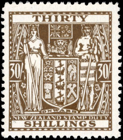 New Zealand SG F205 Unmounted Mint 1940-58 Arms postal fiscal 30s multiple watermark