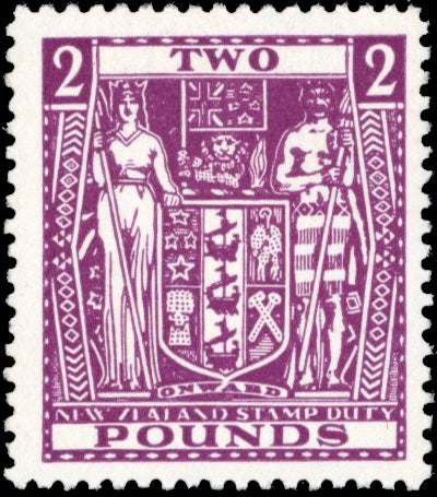 New Zealand SG F206 Unmounted Mint 1940-58 Arms postal fiscal £2 multiple watermark