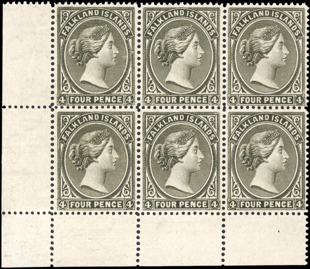 Falkland Islands SG 32 Unmounted Mint 1891-1902 4d olive-black
