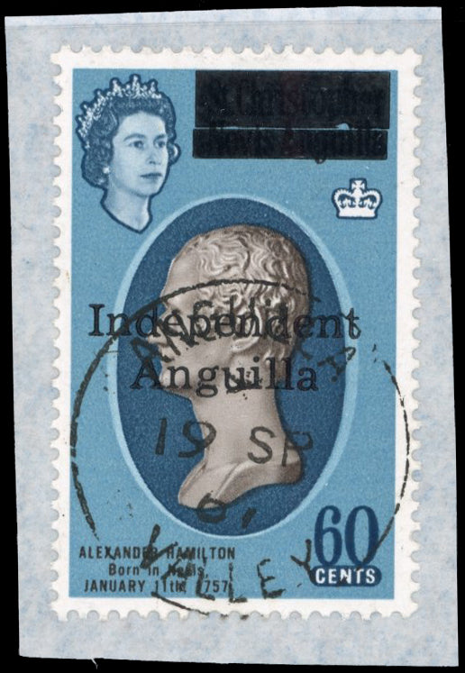 Anguila SG 13 Used 1967 Independent Anguilla 60c Alexander Hamilton