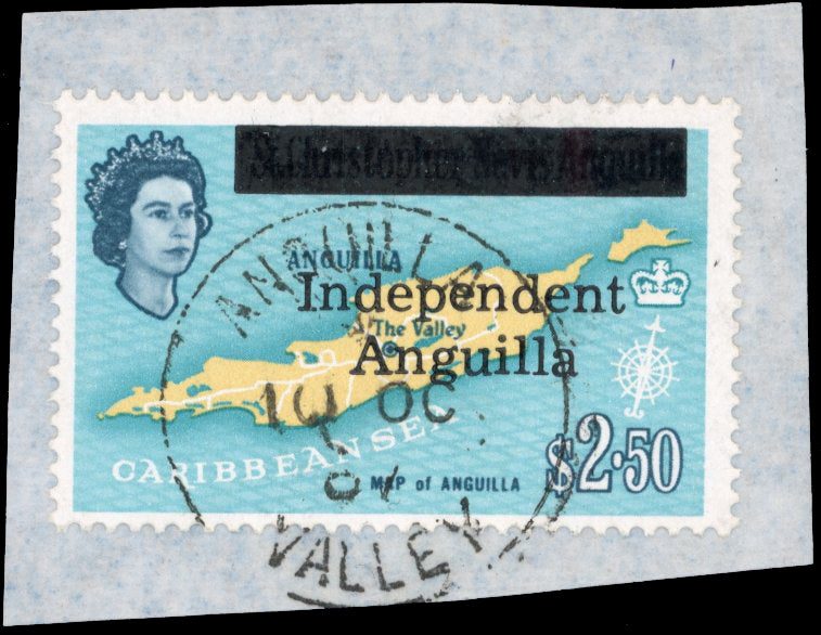 Anguilla SG 15 Used 1967 Independent Anguilla $2.50 Map