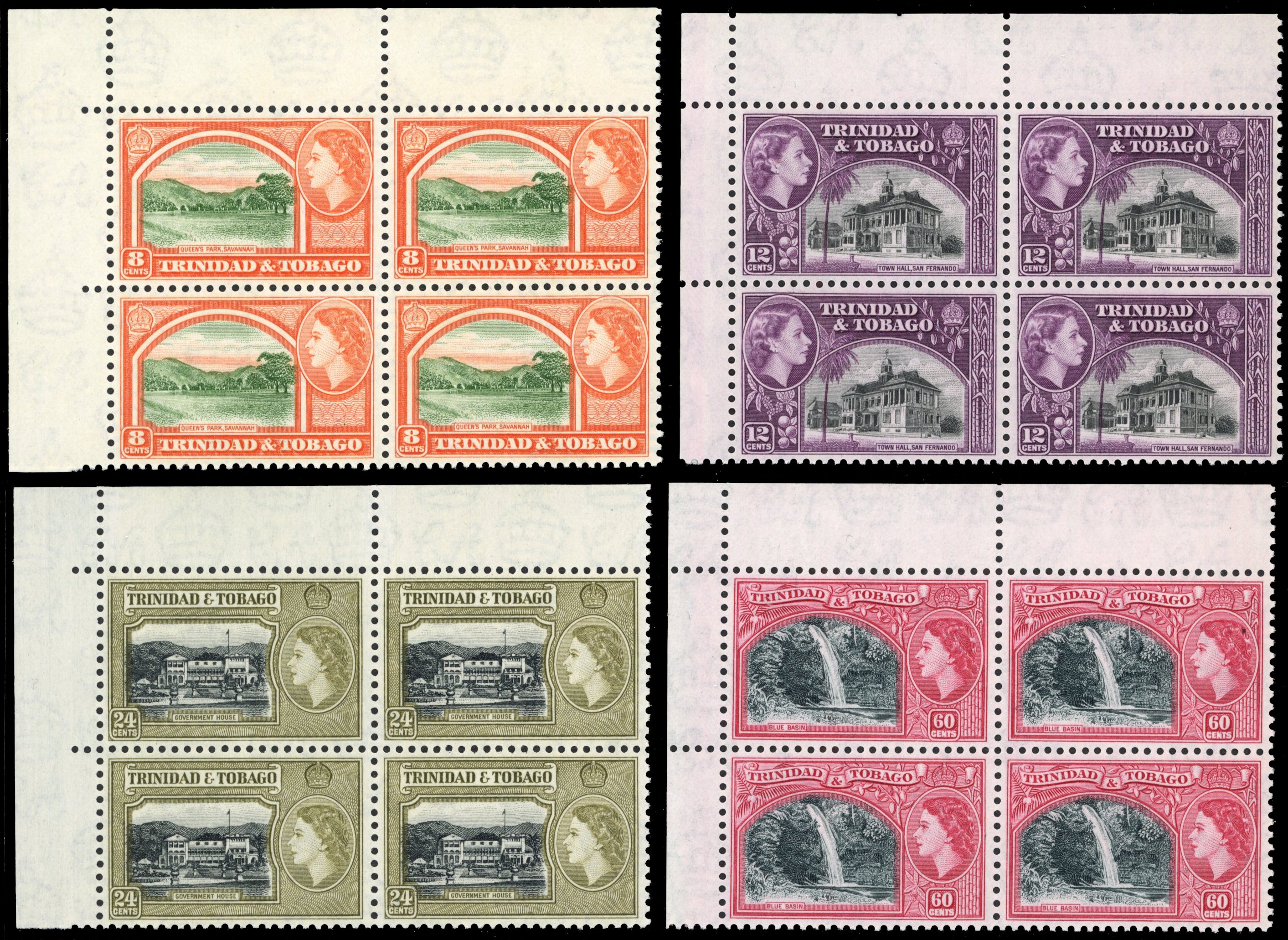 Trinidad and Tobago SG 267/278a Unmounted Mint 1953-59 QEII set of 14