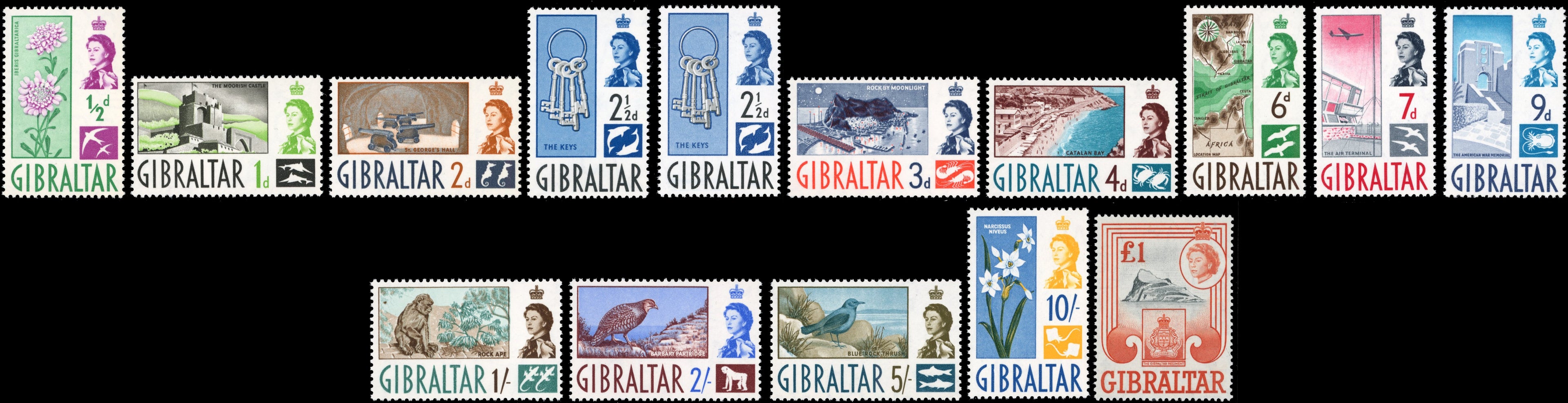 Gibraltar SG 160/173 Unmounted Mint 1960-62 set of 14