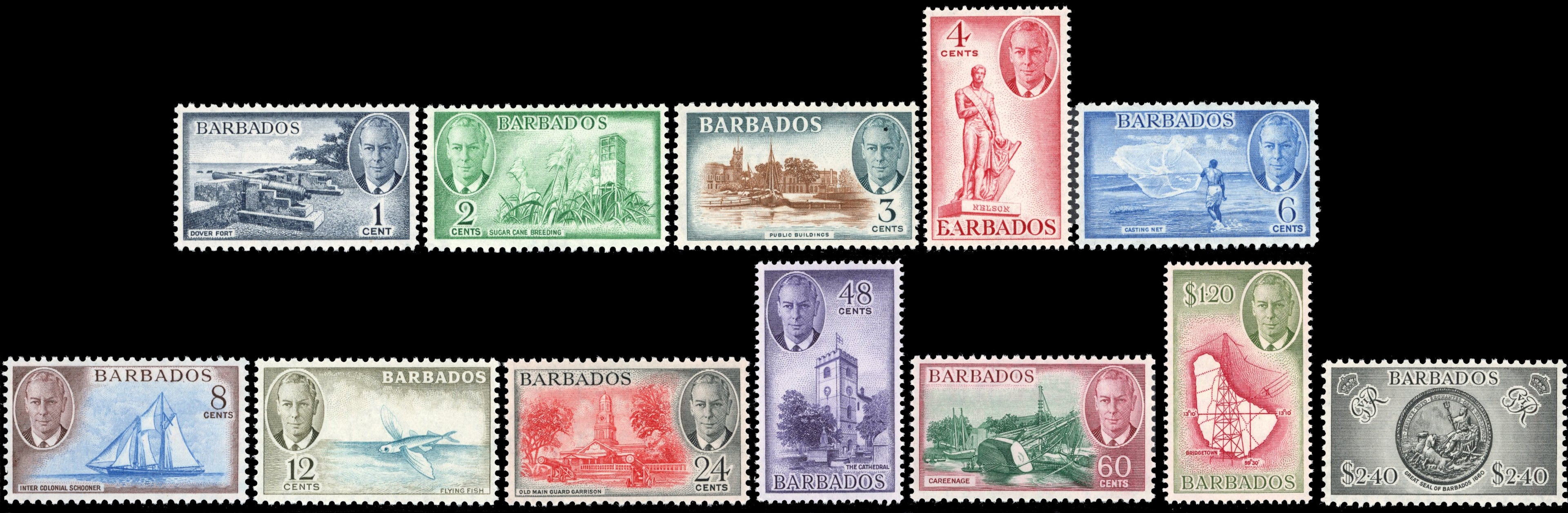 Barbados SG 271/282 Unmounted Mint 1950 set of 12