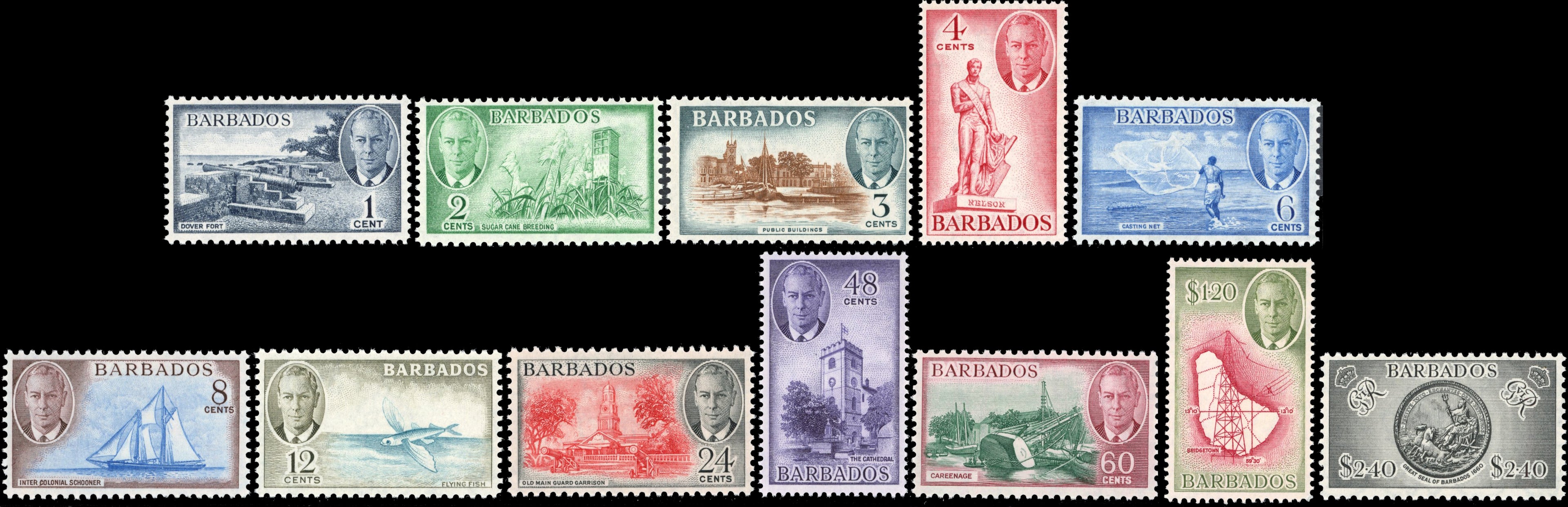 Barbados SG 271/282 Unmounted Mint 1950 set of 12