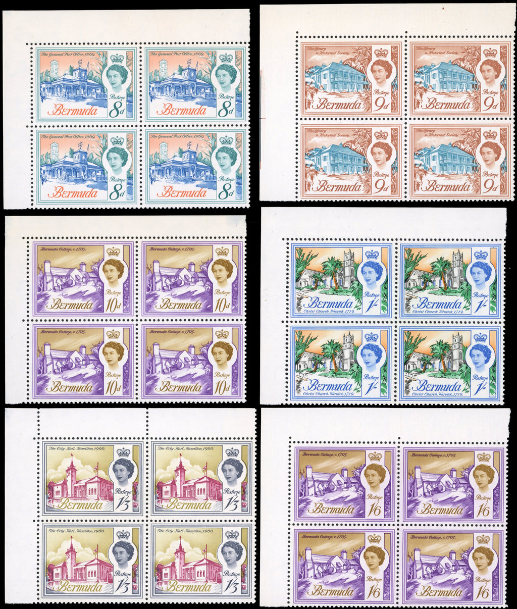 Bermuda SG 163/179 Unmounted Mint 1962-68 set of 18 blocks of 4
