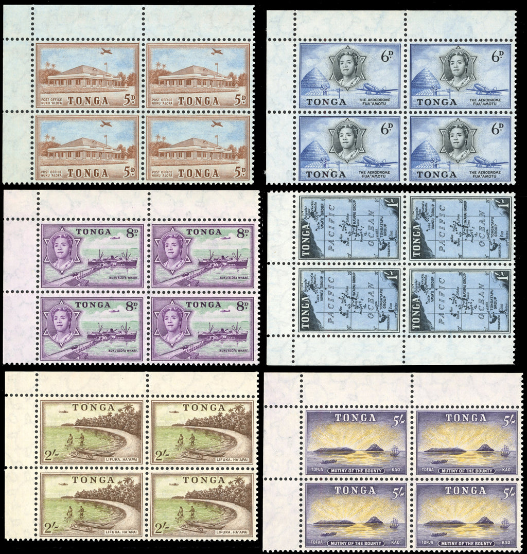 Tonga SG 101/114 Unmounted Mint 1953 set of 14 blocks of 4