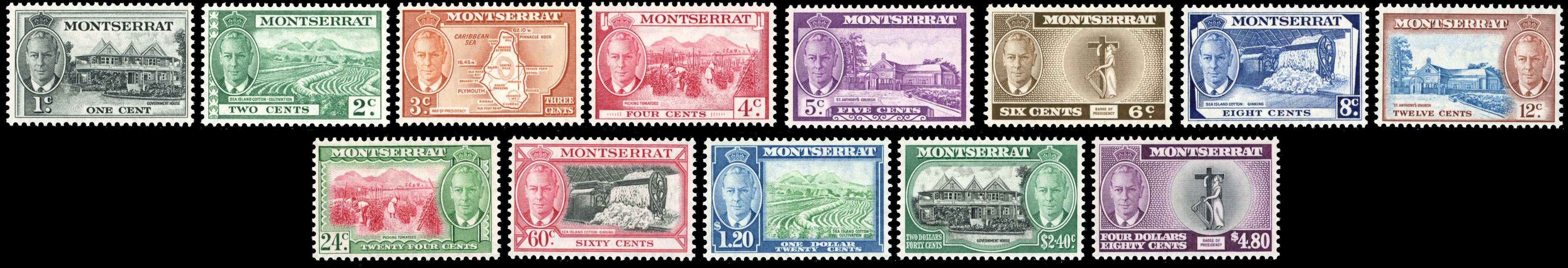 Montserrat SG 123/135 Unmounted Mint 1951 KGVI set of 13