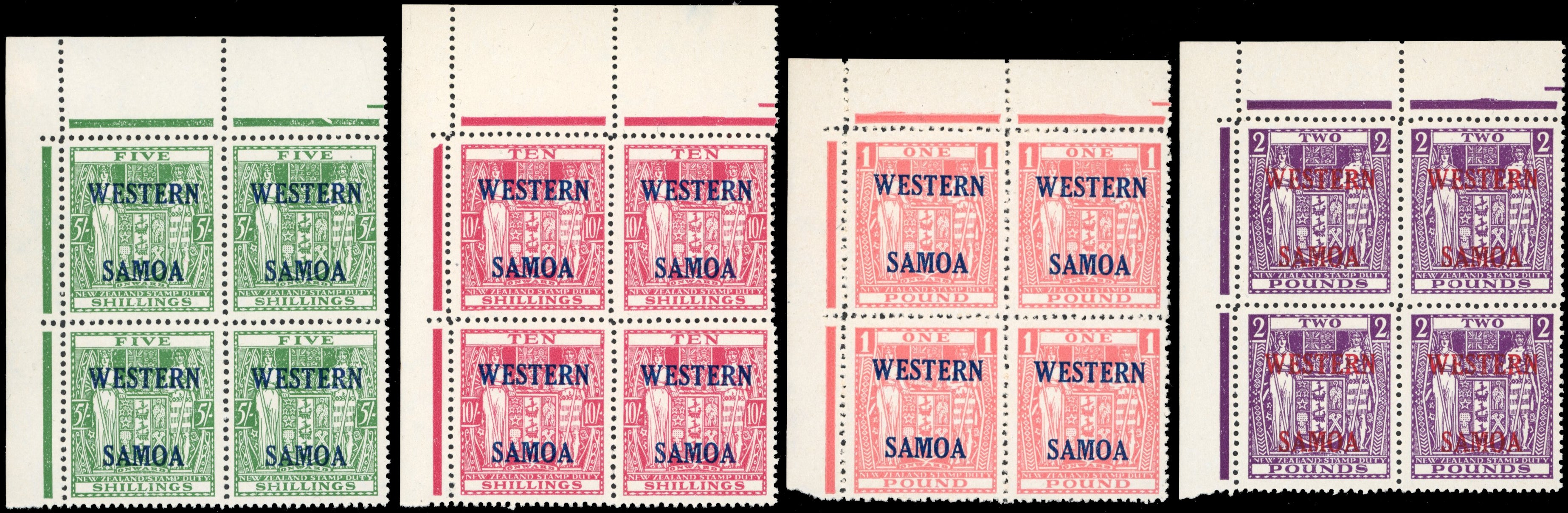 Samoa SG 232/235 Unmounted Mint 1955 Arms set of 4